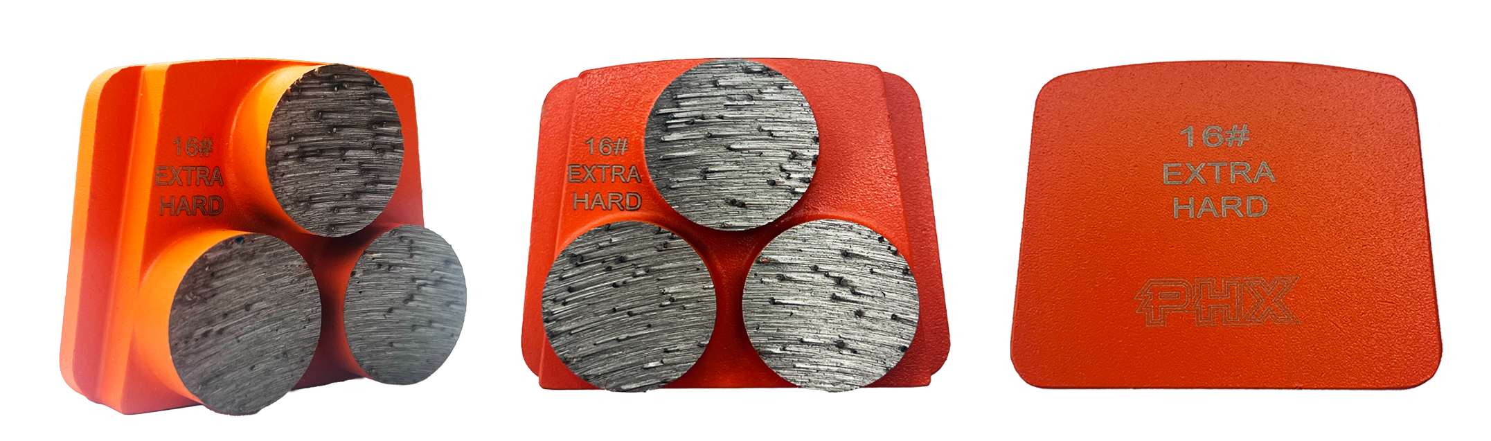 B12-16XH3RT: 4 x Extra Hard 16 Grit 3 Seg. Rect.