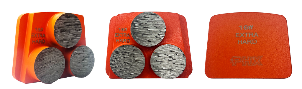 B16XH3RT: 9 x Extra Hard 16 Grit 3 Seg. Rect. Premium