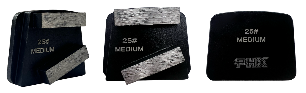 B25M2RT: 9 x Medium 25 Grit 2 Seg. Premium