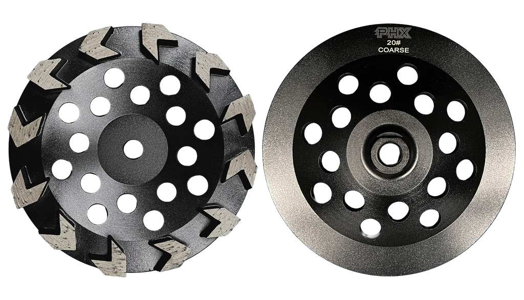 CW706: 7" Arrow Cup Wheel, 20#, Threaded