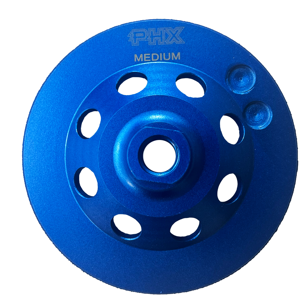 CW505: 5" Turbo Cup Wheel,40/50#, Medium, Threaded