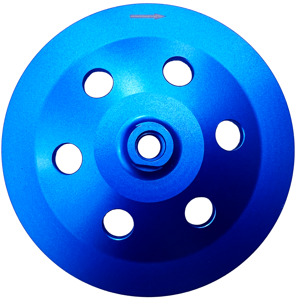 CW702: 7" PCD Cup Wheel,6 x Quarter PCD segments, Threaded