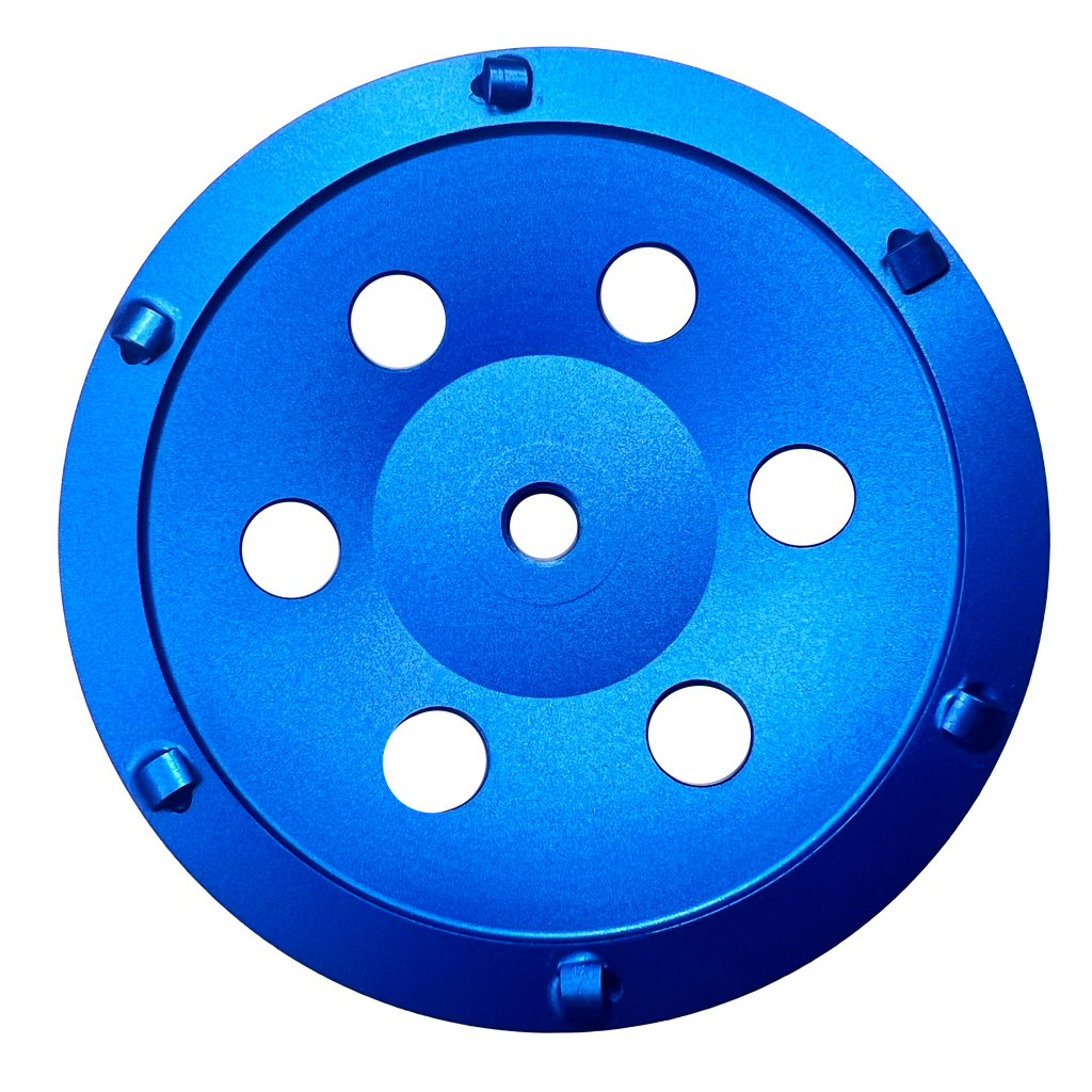 CW702: 7" PCD Cup Wheel,6 x Quarter PCD segments, Threaded