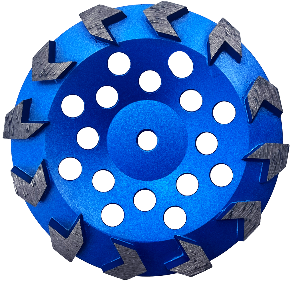 CW706: 7" Arrow Cup Wheel, 20#, Threaded