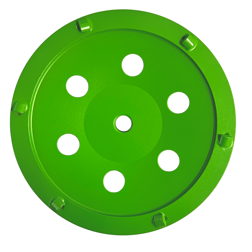 CW702: 7" PCD Cup Wheel,6 x Quarter PCD segments, Threaded