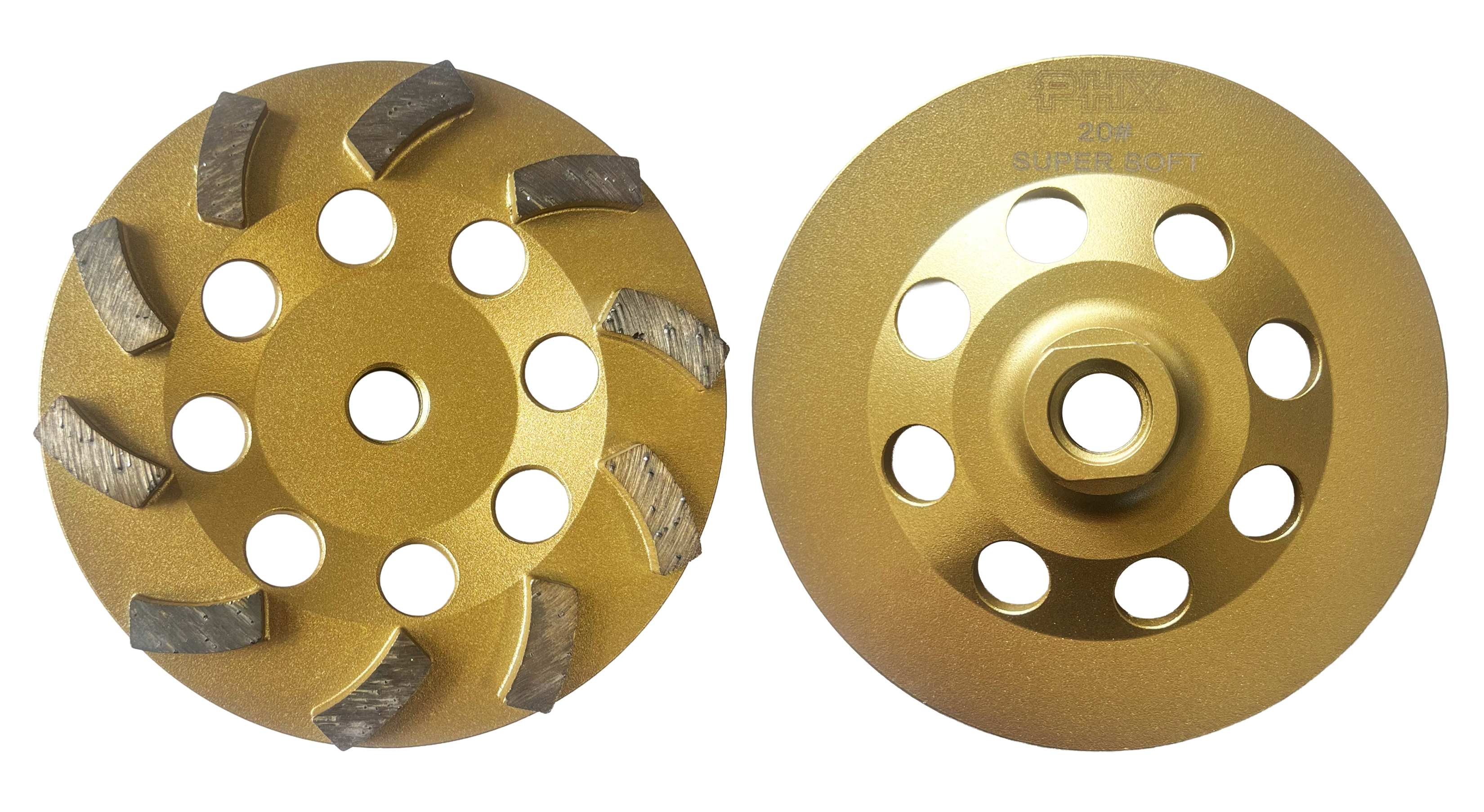 5" Swirl Cup Wheel,20# Super Soft, Threaded